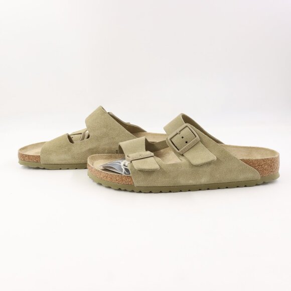 NIDB Birkenstock Arizona Soft Footbed Suede Sandals in Faded Khaki EU Size 41 - Picture 3 of 12